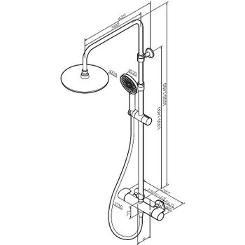 Душевая система AM.PM X-Joy F0785A400 с термостатом Хром — фото 18, Душевые стойки