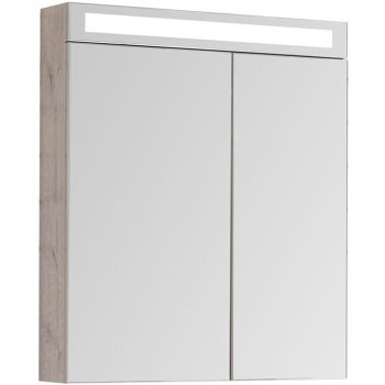 Зеркальный шкаф Dreja Max 70 77.9008D с подсветкой Дуб Кантри — фото 1, Зеркальные шкафы в ванную