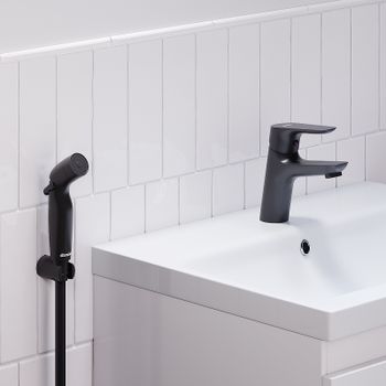 Смеситель для раковины Damixa Jupiter 770300300 с гигиеническим душем Черный матовый — фото 2, Смесители для раковины