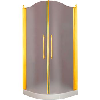 Душевой уголок Migliore Diadema 90x90 22681 профиль Золото стекло матовое — фото 1, Душевые уголки четверть круга