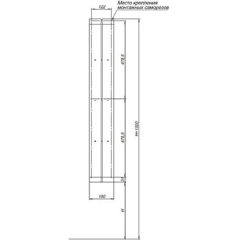 Металлическая полка Aquanet Магнум H 15х100 326460 Белая матовая — фото 8, Полки для ванной и душа
