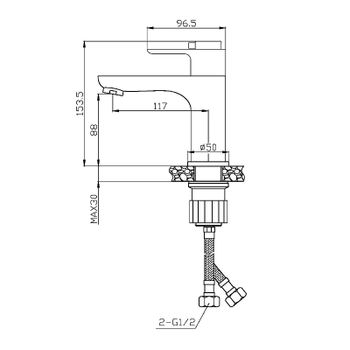Смеситель для раковины Orange Aristo T19-021cr с термостатом Хром — фото 9, Смесители для раковины