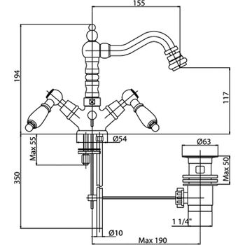 Смеситель для биде Cezares First-BS2-01-Bi Хром — фото 2, Смесители для биде
