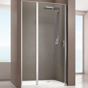 Душевая дверь Allen Brau Priority 100 3.31004.00 профиль Хром стекло прозрачное — фото 1, Распашные душевые двери