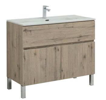 Тумба под раковину Aquanet Алвита New 100 277557 Дуб Веллингтон — фото 2, Тумбы под раковину