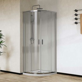 Душевой уголок Vincea City 90x90 VSQ-5CT900CL профиль Хром стекло прозрачное — фото 1, Душевые уголки четверть круга