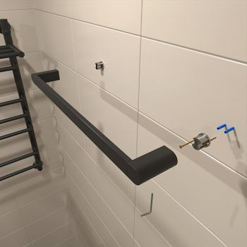 Полотенцедержатель Altasan Лотос ЛТ60ЧМ Черный матовый — фото 4, Полотенцедержатели