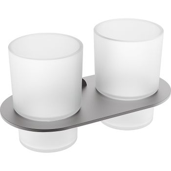 Стакан для зубных щеток Raglo R300.08.09 двойной Графит — фото 1, Стаканы для зубных щеток