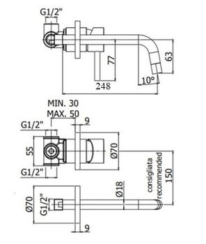 Комплект смесителей Paffoni Light KITCOL632NO007 Черный матовый — фото 16, Готовые комплекты для ванной комнаты