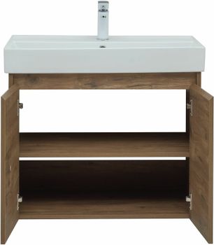 Тумба под раковину Aquanet Nova Lite 75 298852 подвесная Дуб рустикальный — фото 10, Тумбы под раковину