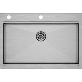 Кухонная мойка Paulmark Kroner-Pro 75 PM707551-BS Брашированная сталь — фото 1, Кухонные мойки