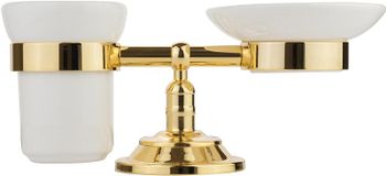 Стакан для зубных щеток с мыльницей Migliore Mirella 17325 Золото — фото 3, Стаканы для зубных щеток