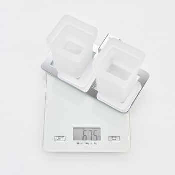 Стакан для зубных щеток Raglo R301.08 двойной Хром — фото 8, Стаканы для зубных щеток