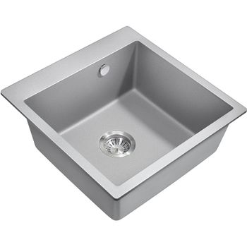 Кухонная мойка Milacio Murcia 51 Cuarzo MC.77023 Серый металлик — фото 1, Кухонные мойки