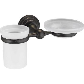 Стакан для зубных щеток с мыльницей WasserKRAFT Isar K-7326 Темная бронза — фото 1, Стаканы для зубных щеток