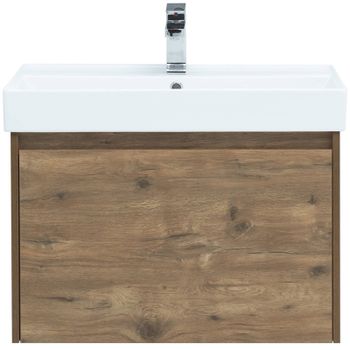 Тумба под раковину Aquanet Nova Lite 75 249514 подвесная Дуб рустикальный — фото 1, Тумбы под раковину