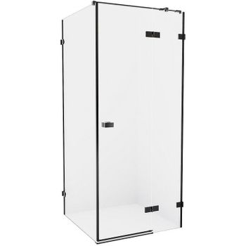 Душевой уголок New Trendy Avexa Black 80х80 R EXK-1563 профиль Черный стекло прозрачное — фото 1, Квадратные душевые уголки