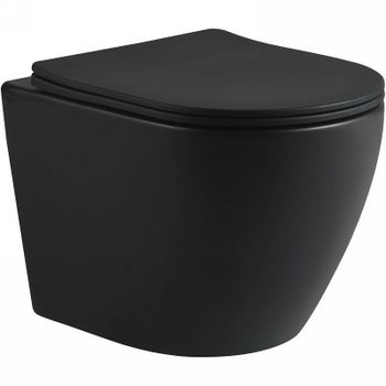 Унитаз SantiLine SL-5025MB подвесной Черный матовый с сиденьем Микролифт — фото 1, Подвесные унитазы