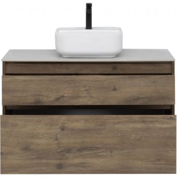 Тумба под раковину Aquanet Nova Lite 100 249521 подвесная Дуб рустикальный — фото 6, Тумбы под раковину