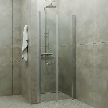 Душевая дверь Triton Дабл 90 Щ0000036861 профиль Хром стекло прозрачное — фото 1, Распашные душевые двери