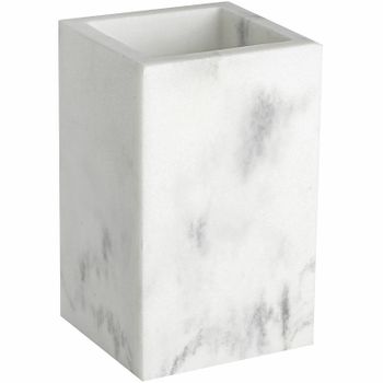 Стакан для зубных щеток WasserKRAFT Kammel K-9128 Белый мрамор — фото 1, Стаканы для зубных щеток
