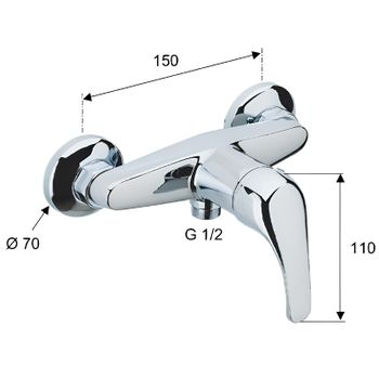 Товар: Смеситель для душа Remer Серия 35 F33 Хром - фото 2 Смеситель для душа Remer Серия 35 F33 Хром — фото 2, Смеситель для душа