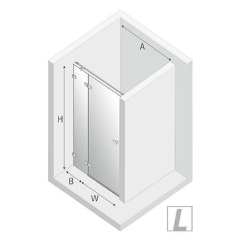 Душевая дверь New Trendy Avexa Gold 110 L EXK-1720 профиль Брашированное золото стекло прозрачное — фото 12, Распашные душевые двери