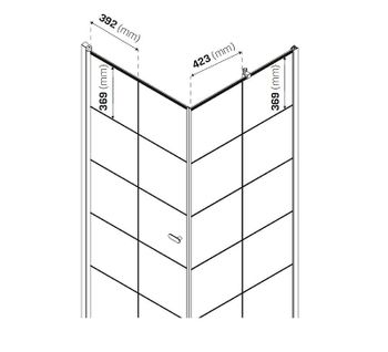 Душевой уголок New Trendy New Soleo Black 90х90 R D-0290A/D-0121B профиль Черный стекло прозрачное — фото 9, Квадратные душевые уголки