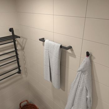 Полотенцедержатель Altasan Лотос ЛТ60ЧМ Черный матовый — фото 2, Полотенцедержатели