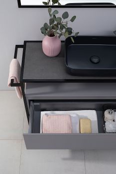 Полотенцедержатель для тумбы Allen Brau Priority 1.31007.BB Черный браш — фото 16, Комплектующие для мебели в ванной