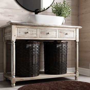 Корзина для белья WasserKRAFT Bever WB-240-M с крышкой Темно-коричневая — фото 2, Корзины для белья