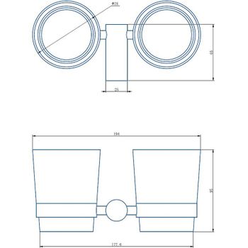 Стакан для зубных щеток Haiba HB8408-4 двойной Бронза — фото 2, Стаканы для зубных щеток