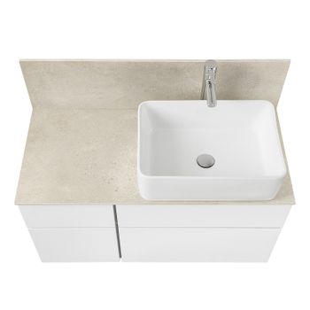 Тумба под раковину Aquaton Мишель 100 1A244101MIX40 подвесная Дуб эндгрейн Белая — фото 10, Тумбы под раковину