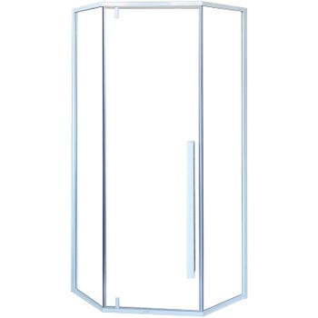 Душевой уголок Ceruttispa 90x90 C3AW профиль Белый стекло прозрачное — фото 1, Душевые уголки трапеция