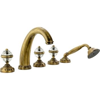 Смеситель на борт ванны Migliore Cristalia 18581 Бронза — фото 2, Смесители на борт ванны