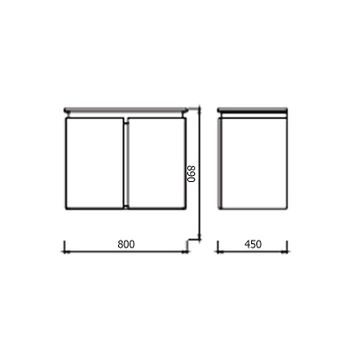 Тумба с раковиной Creavit Verti 80 VE0080.42.VV подвесная Орех — фото 5, Тумбы с раковиной