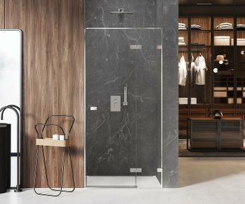 Душевая дверь New Trendy Avexa Chrome 140 R EXK-1454 профиль Хром стекло прозрачное — фото 2, Распашные душевые двери