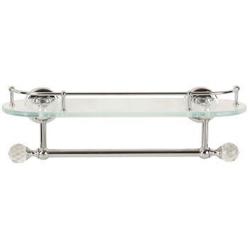 Стеклянная полка Migliore Amerida 16584 Хром с кристаллами Swarovski — фото 1, Полки для ванной и душа