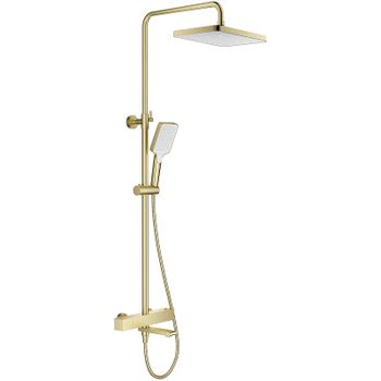 Душевая система Splenka S224.26.03 с термостатом Золото матовое — фото 1, Душевые стойки