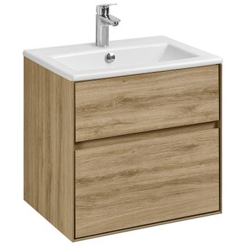 Тумба под раковину Aquaton Либерти 60 1A279401LYC70 подвесная Дуб эльвезия — фото 1, Тумбы под раковину