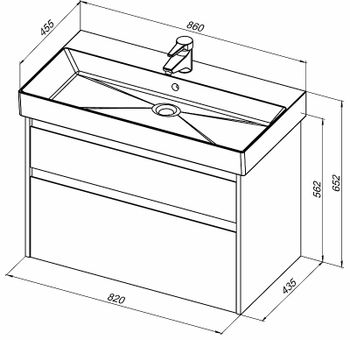 Тумба под раковину Aquanet Nova Lite 85 249954 подвесная Дуб рустикальный — фото 7, Тумбы под раковину