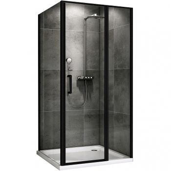 Душевой уголок Abber Sonnenstrand 110x85 AG04110BS-S85B профиль Черный стекло прозрачное — фото 1, Прямоугольные душевые уголки