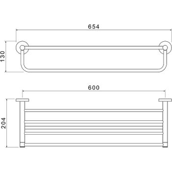 Полка для полотенец Aquatek Европа AQ4115MB Черная матовая — фото 2, Полки для полотенец