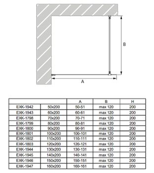 Душевая перегородка New Trendy Avexa Black 100 EXK-1807 профиль Черный стекло прозрачное — фото 6, Душевые перегородки
