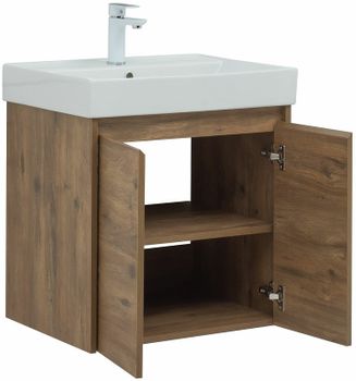 Тумба под раковину Aquanet Nova Lite 60 298849 подвесная Дуб рустикальный — фото 12, Тумбы под раковину