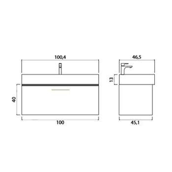 Тумба под раковину Creto Milano 100 5-1378TR подвесная Truffle — фото 5, Тумбы под раковину
