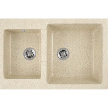 Кухонная мойка Domaci Бьелла DMC-76K GWS-76K-328 Бежевая — фото 1, Кухонные мойки