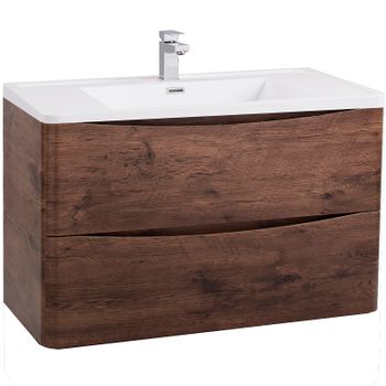 Тумба под раковину BelBagno Ancona-N 80 ANCONA-N-800-2C-SO-RW подвесная Rovere Moro — фото 1, Тумбы под раковину