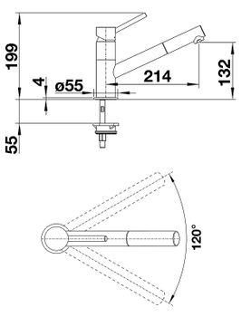 Смеситель для кухни Blanco Kano S 521503 Хром — фото 4, Смесители для кухни