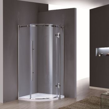 Душевой уголок Grossman GR-5090 190x90 профиль Хром стекло прозрачное — фото 1, Душевые уголки четверть круга